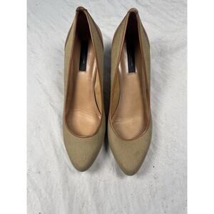 Ann Taylor Tan Leather Pointed Toe Heels Womens 9 Classic Pumps